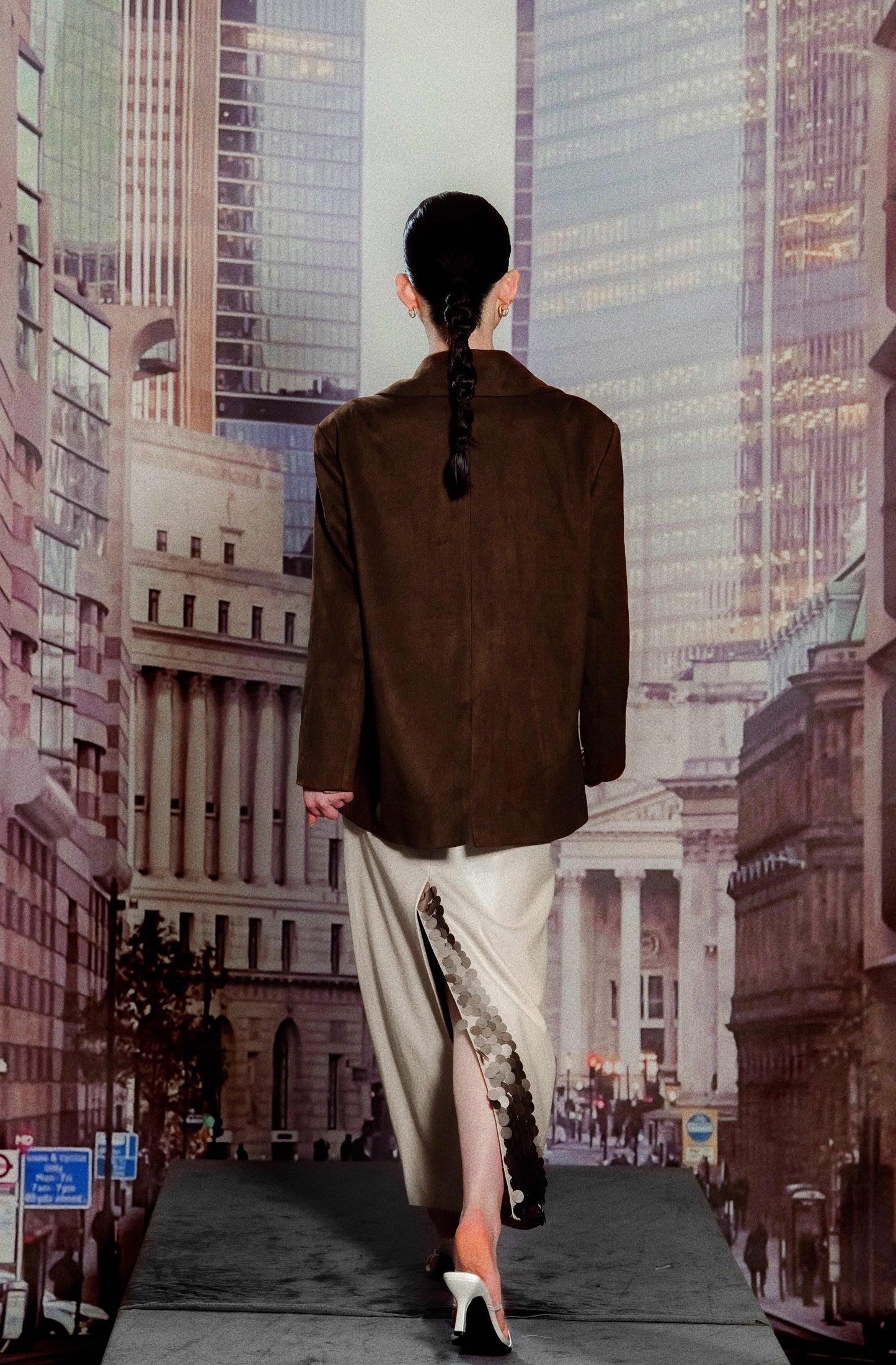 Wide Suede Blazer Jacket