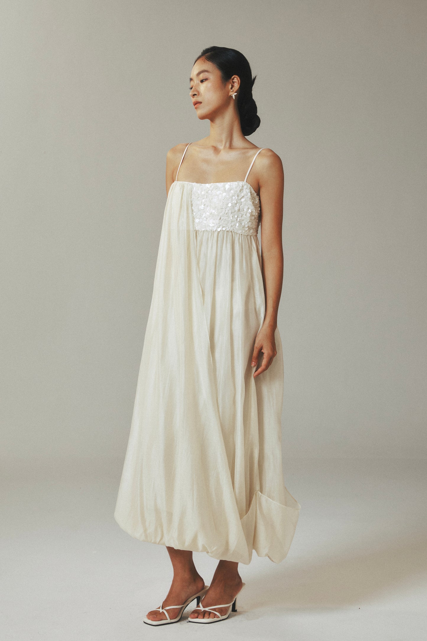 Spaghetti Strap Tencel Gauze Maxi Dress