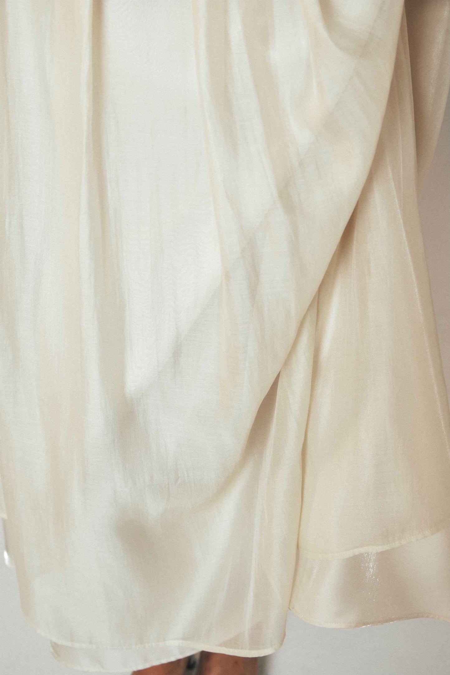 Beige Tencel Tulle Spaghetti Strap Overlay Maxi Dress