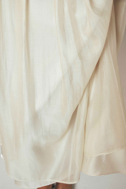 Beige Tencel Tulle Spaghetti Strap Overlay Maxi Dress