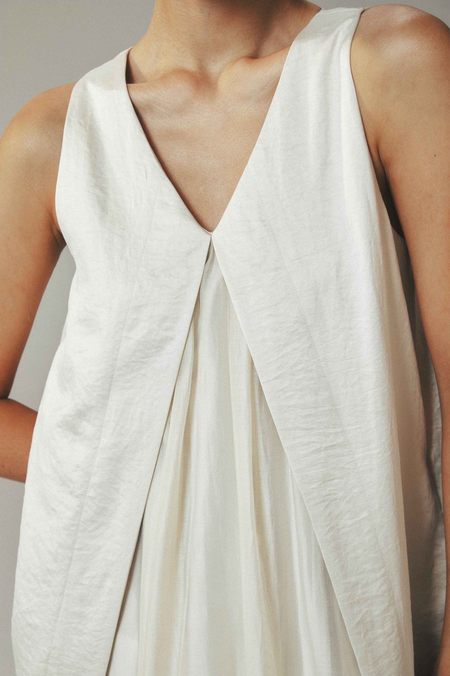 Sand Tone Cocoon Velvet Tencel Maxi Dress