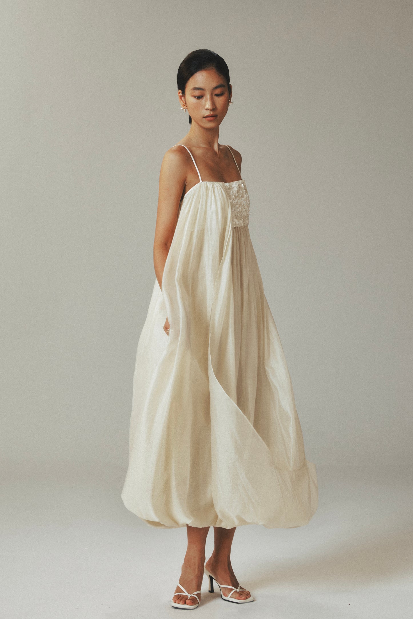 Spaghetti Strap Tencel Gauze Maxi Dress