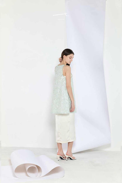 Mint Sequin Jacquard A-Line Skirt Top