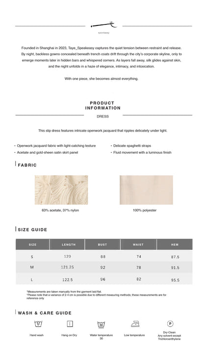 Openwork Jacquard Gold-Sheen Midi Dress