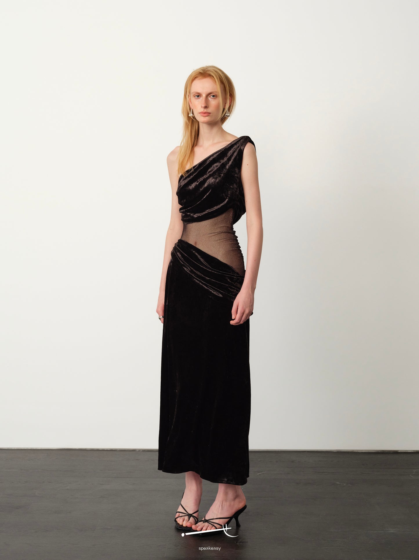 Embellished Tulle Twist-Pleat Maxi Dress