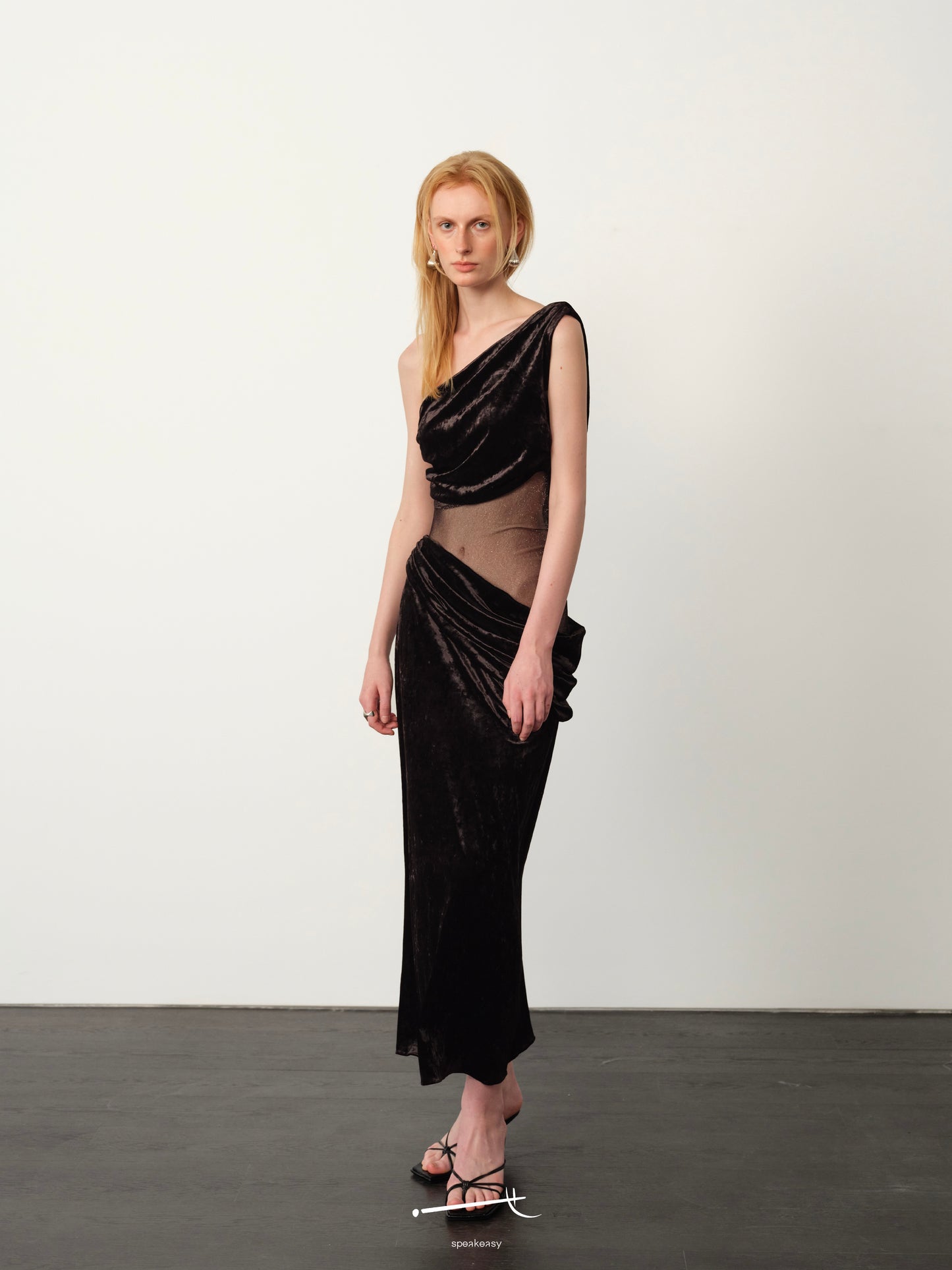 Embellished Tulle Twist-Pleat Maxi Dress