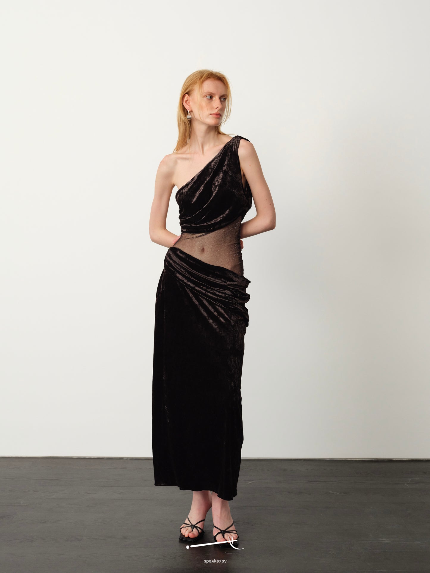 Embellished Tulle Twist-Pleat Maxi Dress