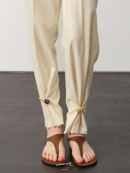Textured Minimal Top & Star-Detailed Tapered Trouser Set