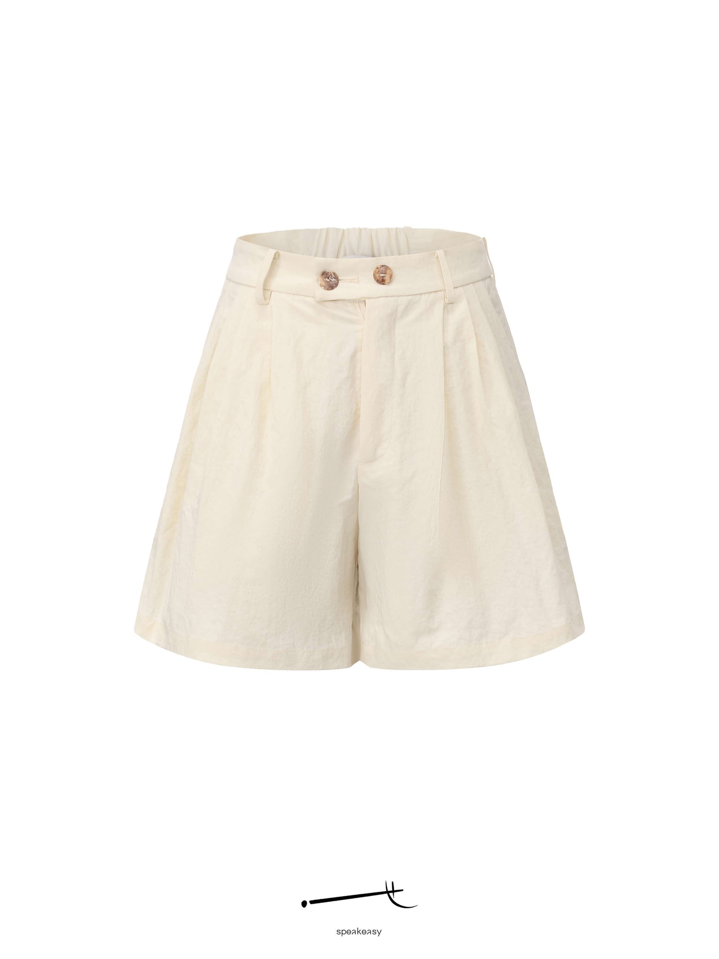 Textured Minimal Top & Cream Apricot Silk Shorts Set