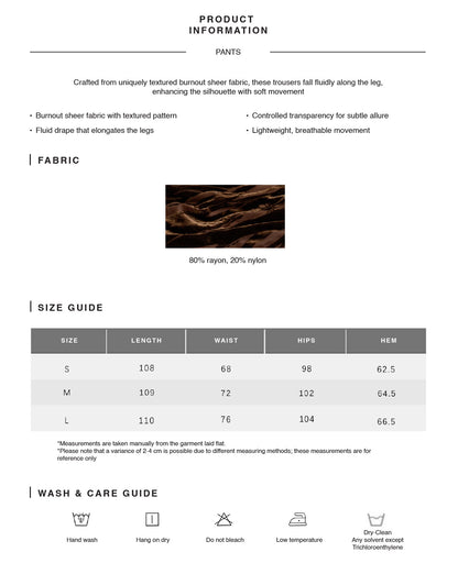 Reversible Wool Knit Cardigan & Burnout Sheer Draped Trouser Set