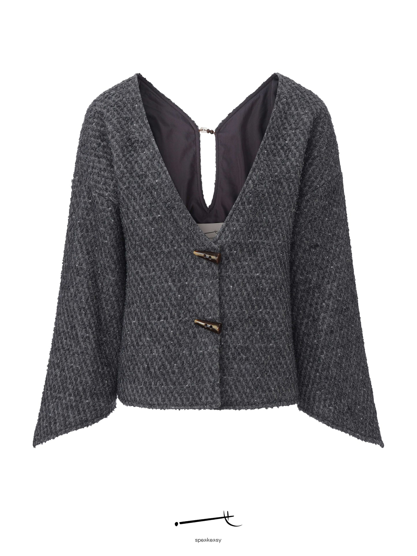 Reversible Wool Knit Cardigan & Burnout Sheer Draped Trouser Set