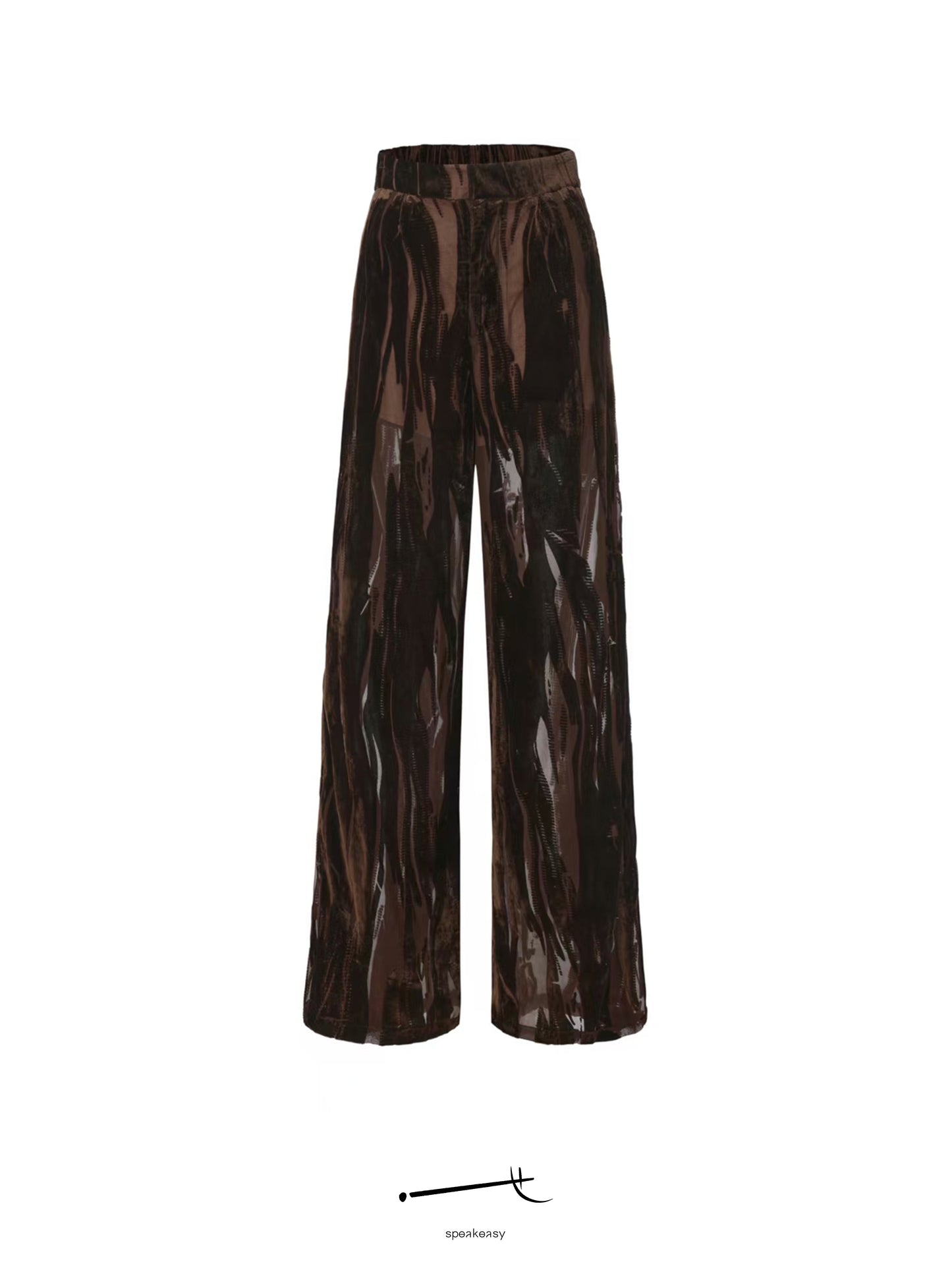 Reversible Wool Knit Cardigan & Burnout Sheer Draped Trouser Set